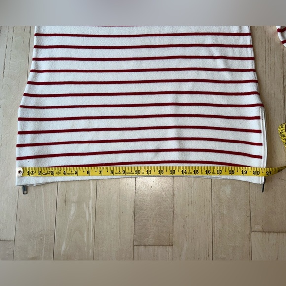 J. Crew Women’s Striped 100% Cotton Side Zip Boatneck Sweater Red White Medium - Picture 10 of 16